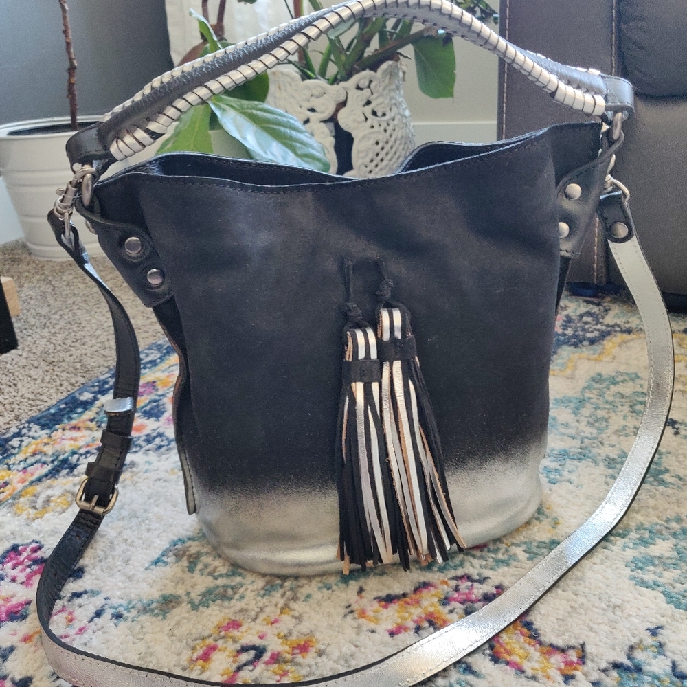 Patricia Nash Black/Silver Otavia Bucket Bag